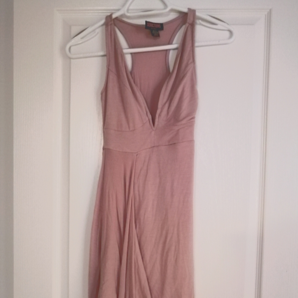 Pink asymmetrical mini dress